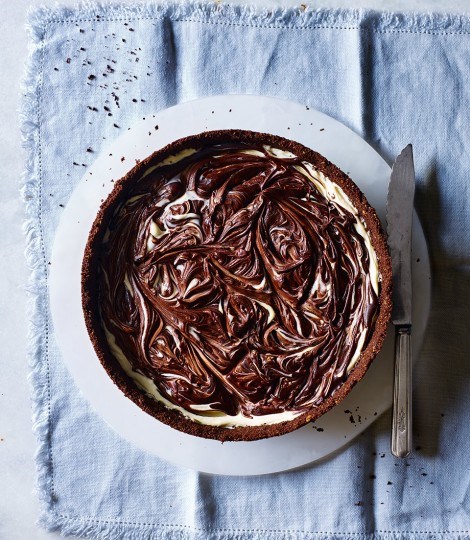 Marbled chocolate cheesecake