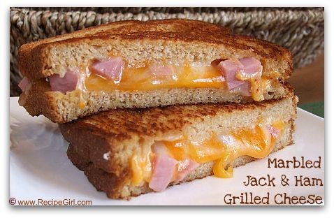 Marbled Jack & ham grilled cheese