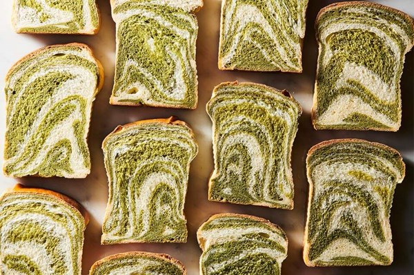 Marbled matcha milk bread
