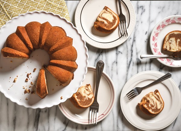 Marbled orange-chocolate bundt cake