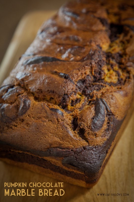 Marbled pumpkin chocolate bread