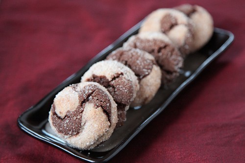 Marbled raspberry dark chocolate cream cheese chewy cookies