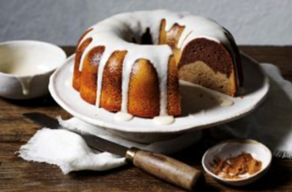 Marbled spiced sour bundt cake