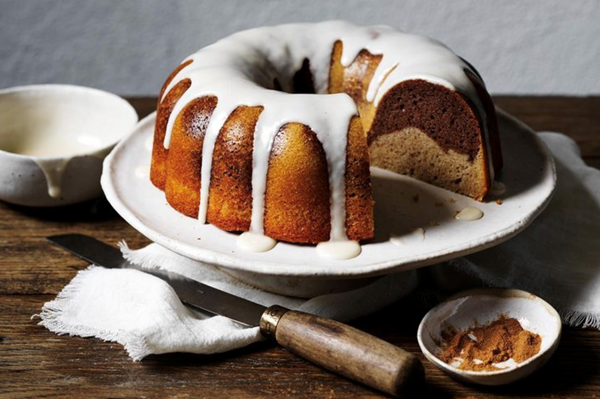 Marbled spiced sour cream bundt cake