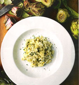Marcella Hazan's risotto with globe artichokes
