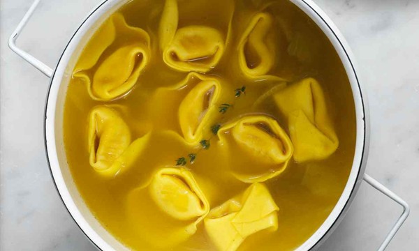 Marcella Hazan’s tortellini with meat and cheese filling