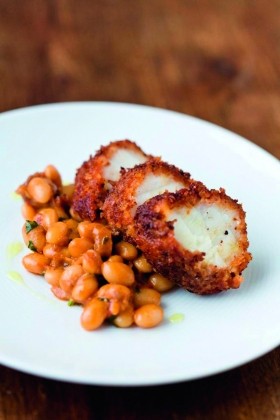 Marcus Wareing's monkfish with chorizo crust and spiced beans