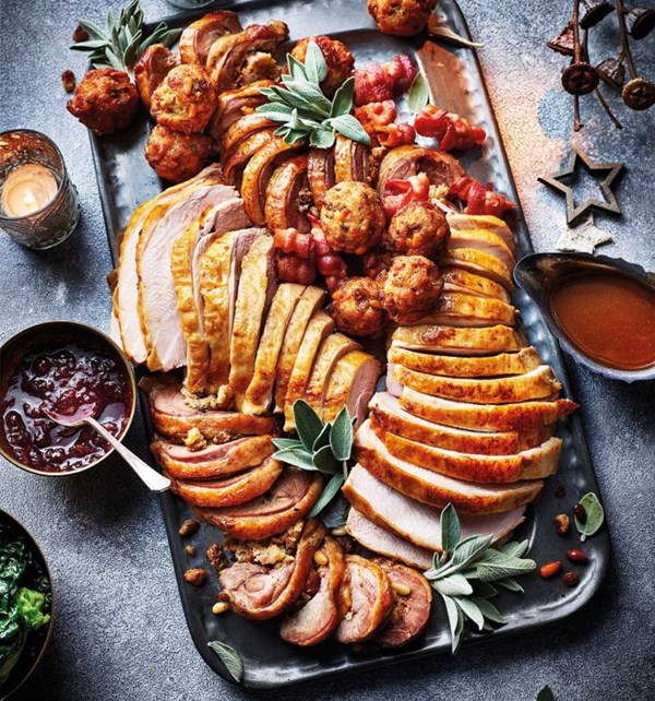 Marcus Wareing's roast turkey with sage and pine nut stuffing