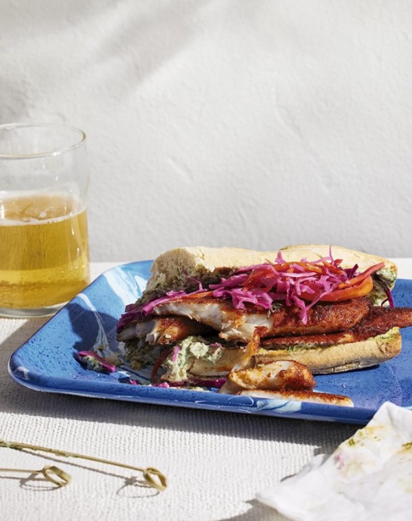 Marcus's spiced catfish sandwiches [Marcus Samuelsson]