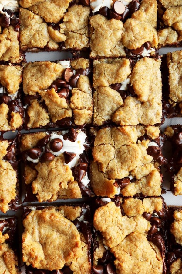 Mardi Gras moon pie bars