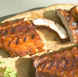 Margarita-glazed baby back ribs