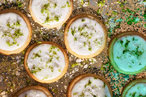 Margarita shortbread with tequila-lime glaze