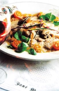 Marinate lamb and watercress salad (Ensalada de corderito lechal escabechado con manzana confitada)