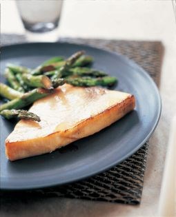 Marinated and grilled swordfish (Kajiki saikyo yaki)