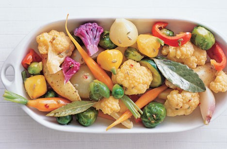 Marinated baby vegetables