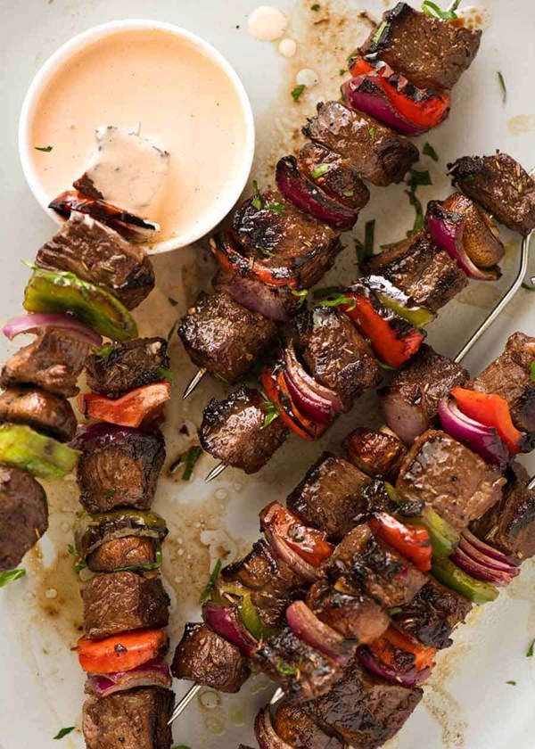 Marinated beef kabobs
