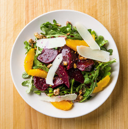 Marinated beet salad with oranges and pecorino