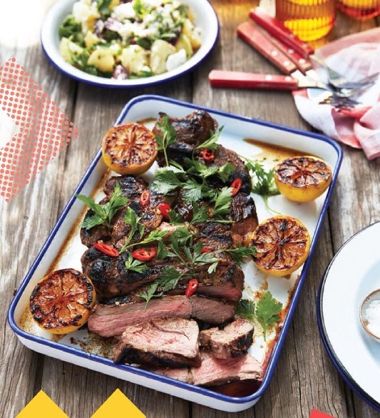 Marinated butterflied leg of lamb