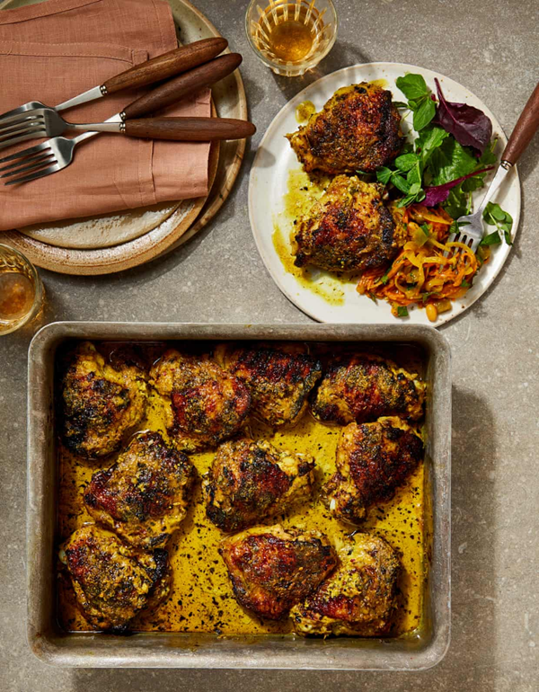 Marinated chicken thighs with ginger
