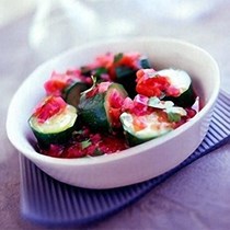Marinated courgette and coriander salad