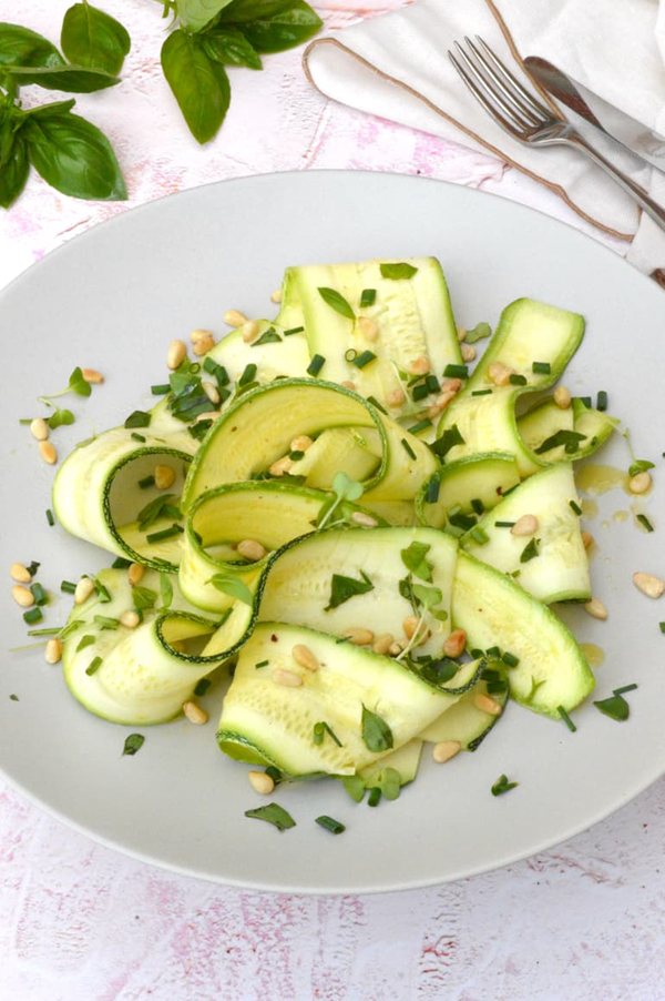 Marinated courgettes