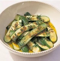 Marinated courgettes with a herb vinaigrette