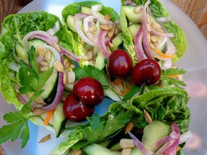 Marinated cucumber and chile salad