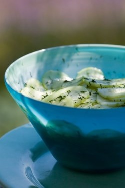 Marinated cucumber and dill salad