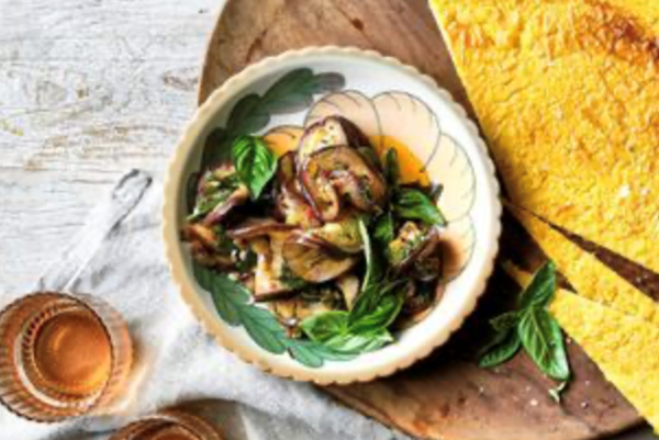 Marinated eggplant slices (Melanzane sotto pesto)