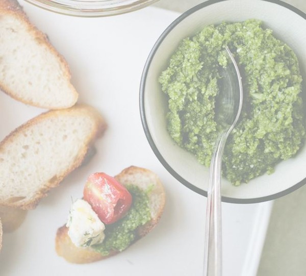Marinated feta & garlic scape pesto