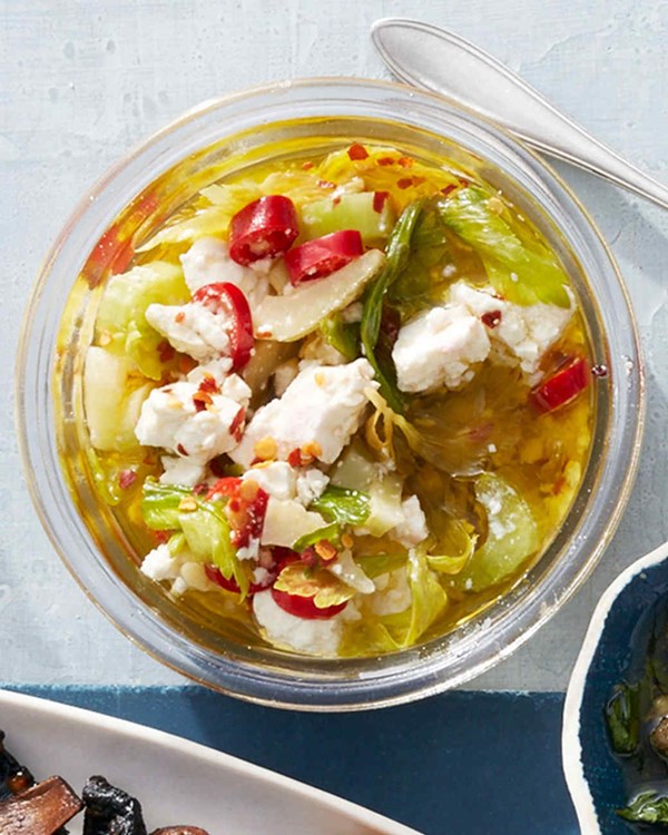 Marinated feta and celery