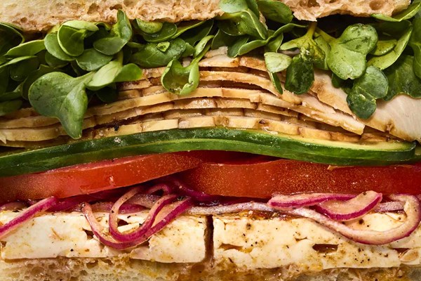Marinated feta sandwich