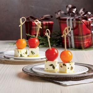 Marinated feta skewers