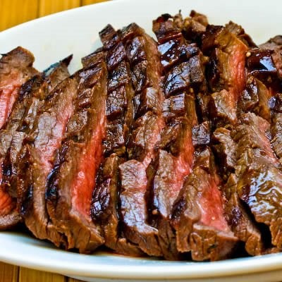 Marinated flank steak  (London broil)