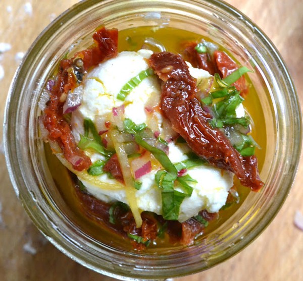 Marinated goat cheese