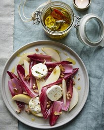 Marinated goat’s cheese with chicory salad 