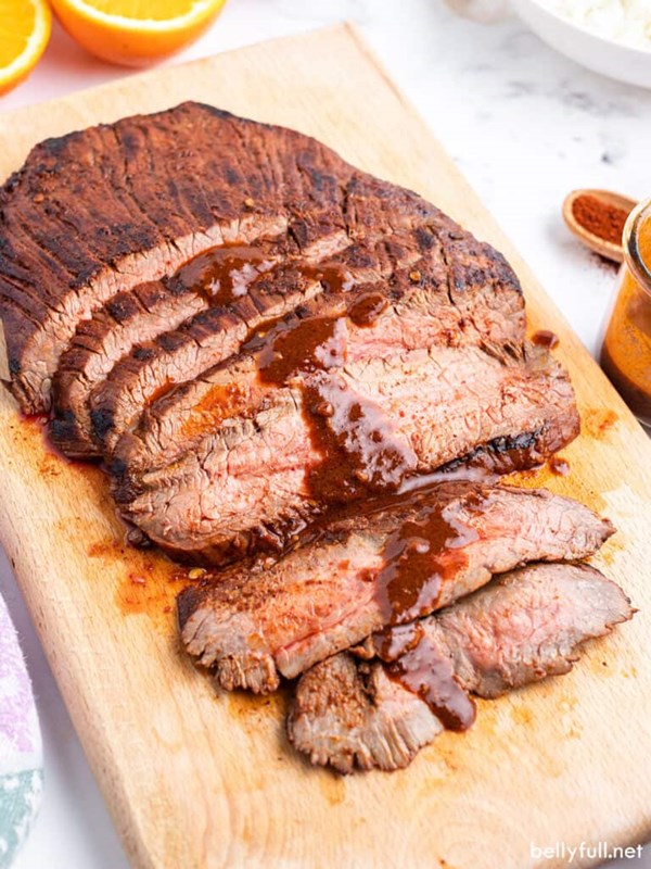 Marinated grilled flank steak