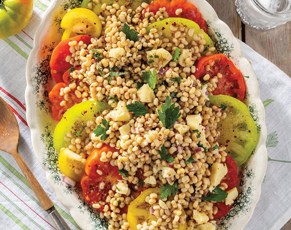 Marinated lady pea salad