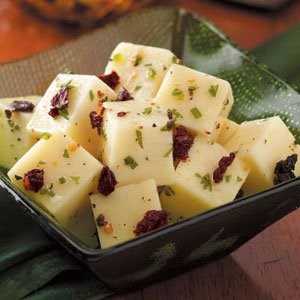 Marinated mozzarella cubes