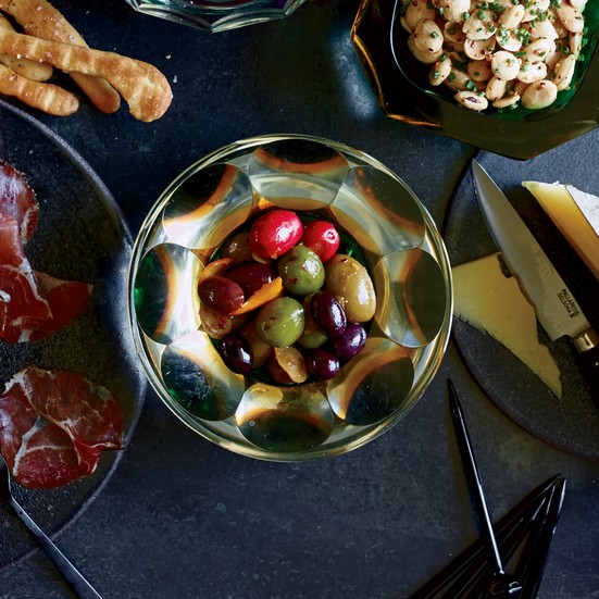 Marinated olives with orange