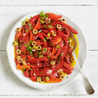 Marinated pepper and olive salad