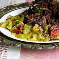Marinated peppers and tomatoes