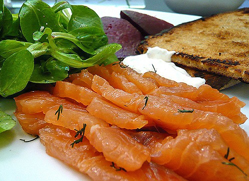 Marinated salmon