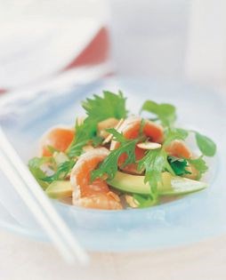 Marinated salmon with avocado