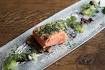 Marinated smoked salmon with dill and cucumber
