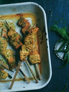 Marinated smoked salmon with yogurt, herbs and spices