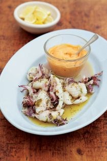 Marinated squid with home-made chilli mayonnaise