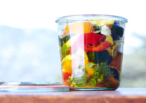 Marinated summer vegetables
