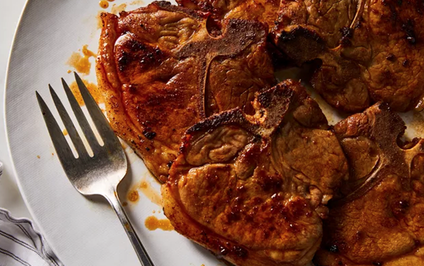 Marinated thin-cut pork chops 