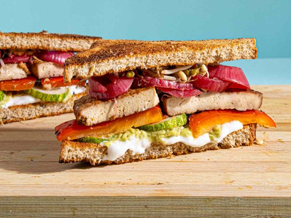 Marinated tofu sandwiches